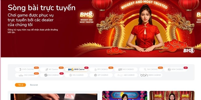 Đa dạng sự lựa chọn game cược Casino tại BK8